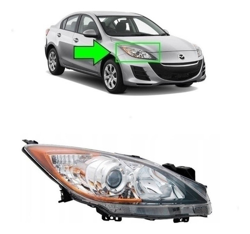 Optico Derecho Mazda 3 2009 2014 (electrico Con Motor)