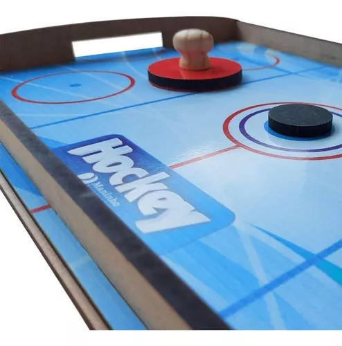 Mini Mesa Hockey Brinquedo Róquei Madeira Jogo de Tabuleiro Infantil