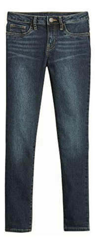 Gap Jeans De Mezclilla Ajustados Para Niñas, Índigo