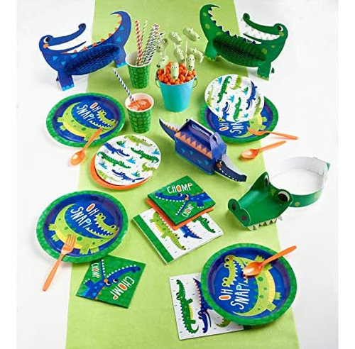 Mantel De Papel Para Fiesta De Cumpleaños De Cocodrilo, 1 Un