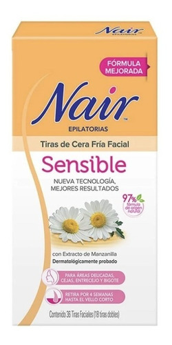 2 Paquetes De Tiras De Cera Depilatoria Nair Sensible