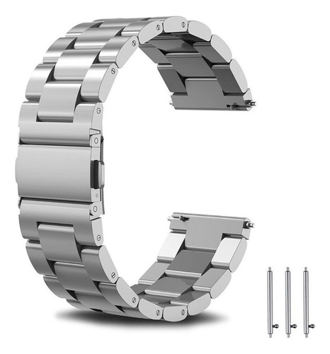 Correa Acero Inoxidable Para Smartwatch Chibear Mujer Zl02 Plateado 2.2 Cm