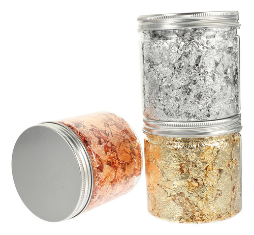 Foil Flakes Gold Foil Gold Leaf 3 Botellas