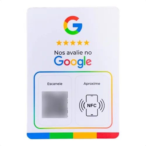 comprar Placa Google Avaliação Com Chip Nfc E Qr Code