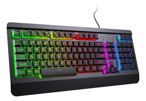 Acebaff Teclado Para Juegos Con Retroiluminación Arcoíris