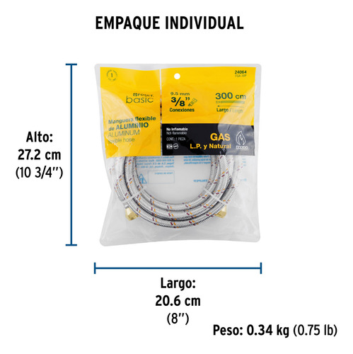Kit Regulador De Gas Con Maneral + Manguera Aluminio 3 Mts