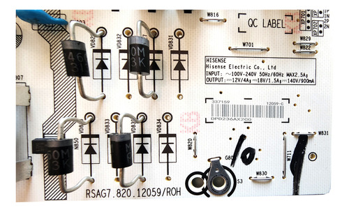 Fuente Para Hisense 70a6h Rsag7.820.12059/roh 12059-c