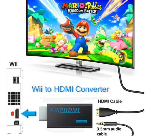 Adaptador Conversor Nintendo Wii Hdmi 2.0 Audio Y Video