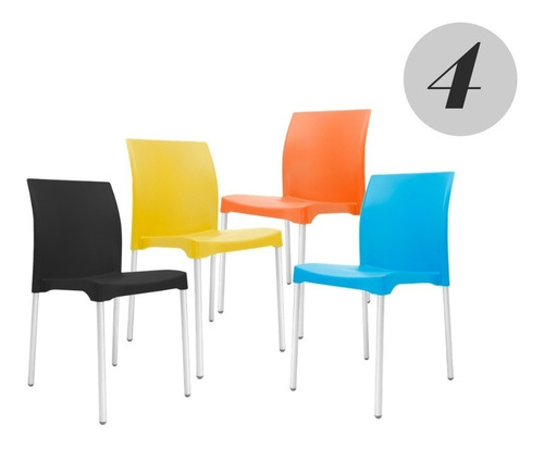 Set D 4 Sillas P/ Restaurante Moderna Envío Gratis!