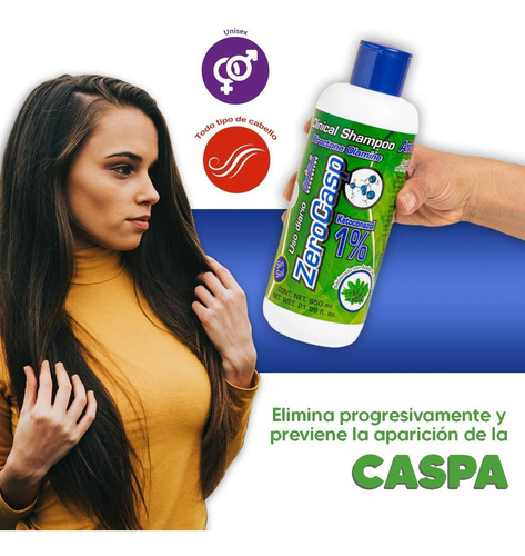 Shampoo Anticaspa Sin Sal Zerocasp Con Ketoconazol 1% 650ml