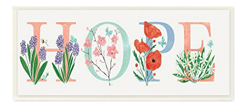 Placa De Pared Con Tipografía Floral Hope De Stupell Industr