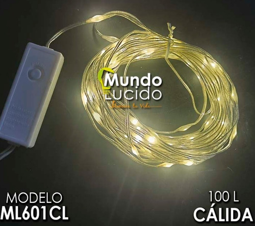 Serie De Luces Navideñas 100 Nano Leds Luz Cálida 10mts