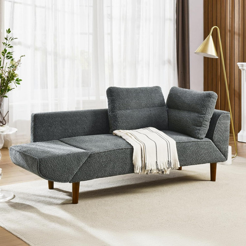 Sofa Cama Moderno Super Comfortable 163 A 210cms Velvet Gris Claro Bouclé