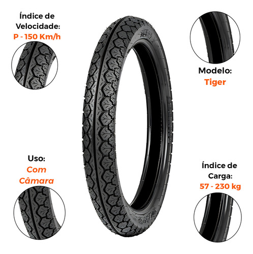 Par Pneu 275-18 + 90-90-18 Tiger Uso Com Câmara Technic
