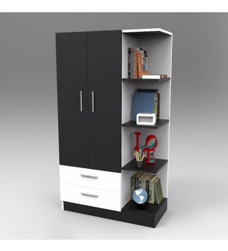 Placard Ropero Dormitorio 2 Puertas 2 Cajones Organizador