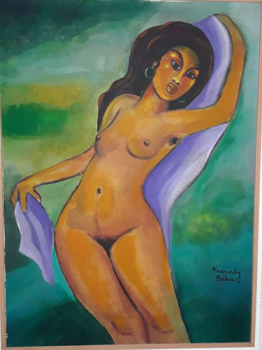1790- Kennedy Bahia Ost 71x92 Com Moldura. Figura Feminina. (Usado)
