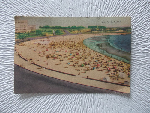 5160-postal Antigua Playa Ramirez Uruguay Ed Florensa & L. 