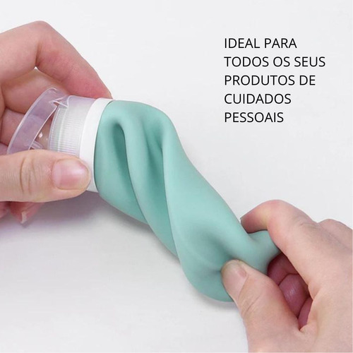 Kit Viagem 4 Frascos Potes Silicone Shampoo Creme 90ml Tsa N