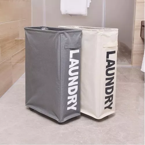  Cesta plegable para la ropa sucia con ruedas, cesta plegable de  plástico de 2 niveles y cesta de lavandería con ruedas, cesta de ropa sucia  para lavandería, dormitorio, sala de estar