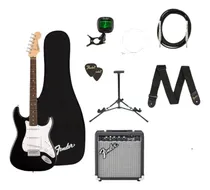 Comprar Paquete De Guitarra Eléctrica Fender Debut Strat Blk Color Negro Material Del Diapasón Ébano Orientación De La Mano Diestro