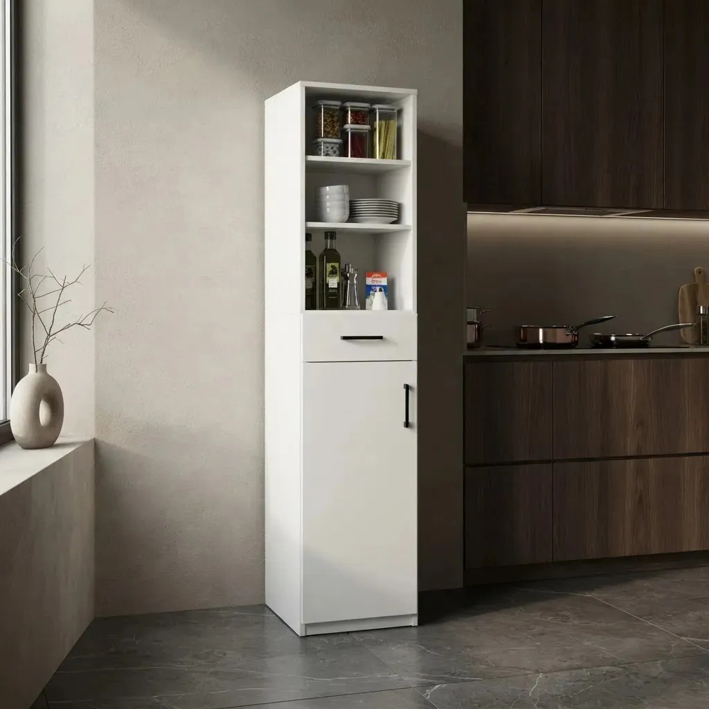 Mueble Organizador G14 Centro Estant Blanco Alto 180 X Ancho 40 Cm