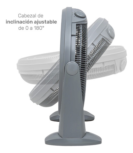 Kit Set 2 Ventiladores Piso 23' 5 Aspas Potente Casa Hogar Estructura Gris Aspas Gris Diámetro 53 cm Frecuencia 60Hz Material de las aspas Plástico