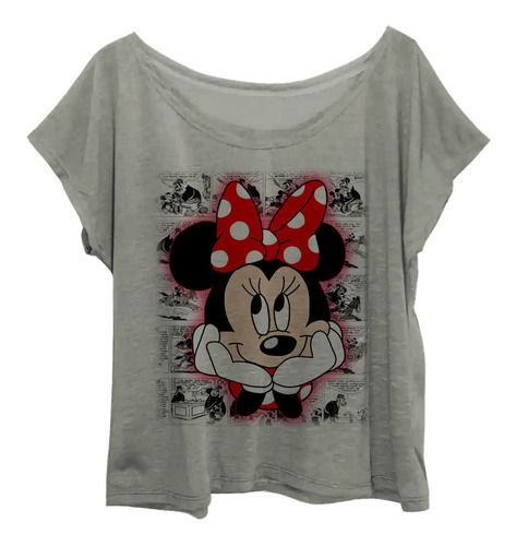 Blusa Blusinha Feminina Plus Size Estampa Minnie Mickey Love Hq Quadrinhos