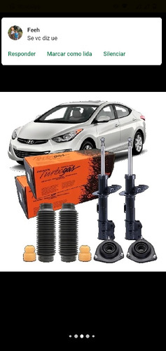 4 Amortecedores Confab + Kits Elantra 2011 Até 2016