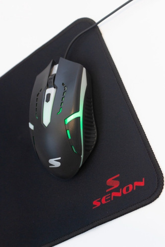 Imagen 5 de 5 de Kit Gamer Senon Teclado Mouse Auricular C/mic Pad Luz