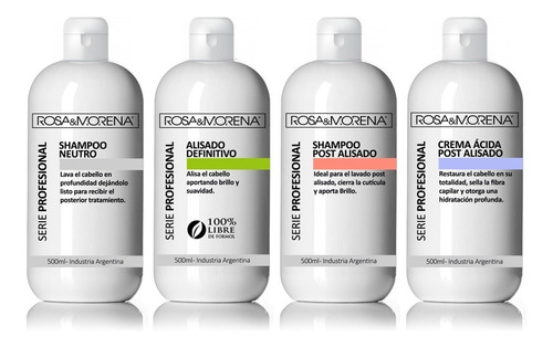 Kit Alisado Definitivo Sin Formol Rosa & Morena Serie Prof