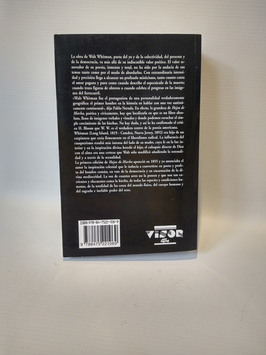 Hojas De Hierba Walt Whitman Coleccion Visor De Poesia (Usado)