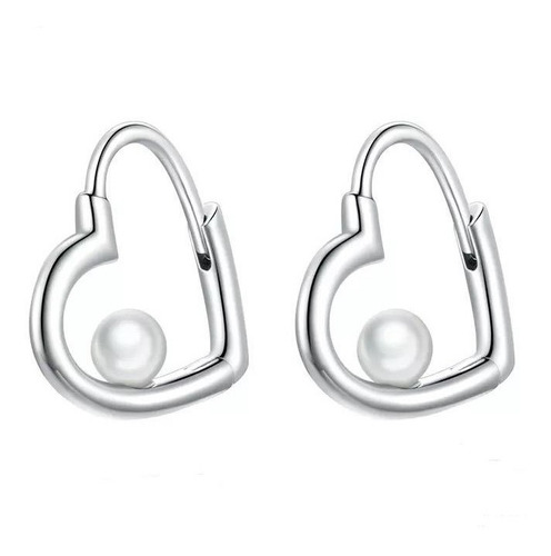 Aros Corazón Perlas Cultivadas Plata 925  / Canale Donna 