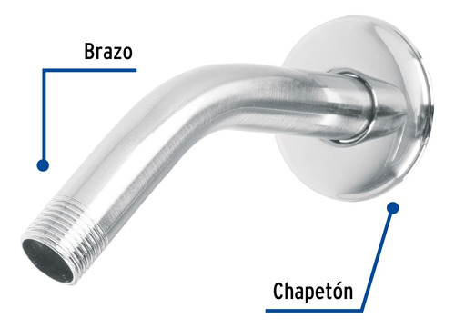 Brazo Y Chapeton Para Regadera Acero Inox Foset 49378