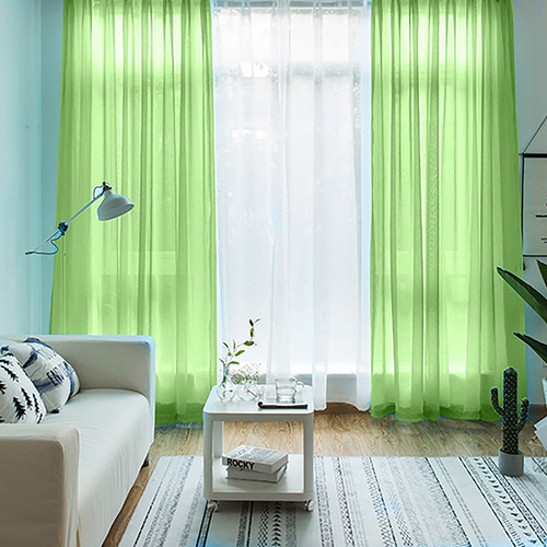 Cortinas Transparentes Para Sala De Estar, Con Bolsillo Para