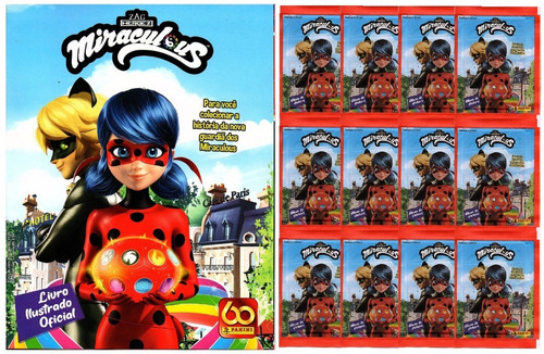 Kit 1 Álbum Miraculous Lady Bug 4 + 100 Figurinhas (20 Env)