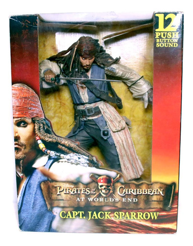 Boneco Jack Sparrow Piratas Do Caribe Neca Grande 45cm Leia