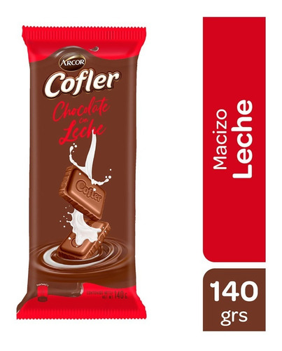 Tableta De Chocolate Cofler Leche X 140 Gr