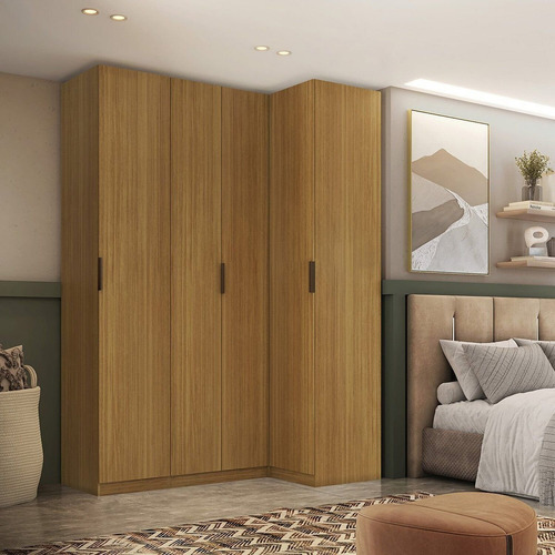 Guarda-roupa De Canto Reto 4 Portas Altezza Clean Gewt