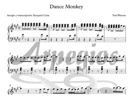 Partitura Para Piano Dance Monkey De Tones And I En Pdf