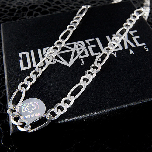 Cadena Hombre Figaro L 3mm-70cm Plataley.925 Duodeluxejoyas®