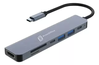 Adaptador Hub Aluminio Usb C Multifuncional 7 En 1 Mac / Pc