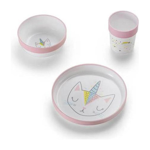 Kit Alimentação Nhac Sunshine Rosa/branco Multikids Baby