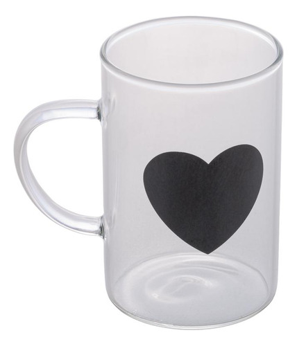 Caneca Lyor Black Heart De Vidro Borossilicato 280ml