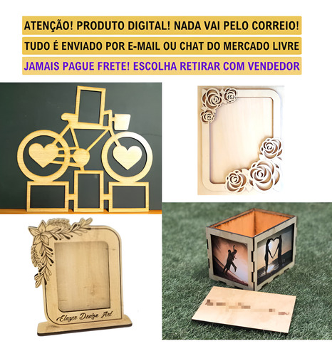 Pacote Arquivos Vetores Porta Retrato Corte Laser + Brindes