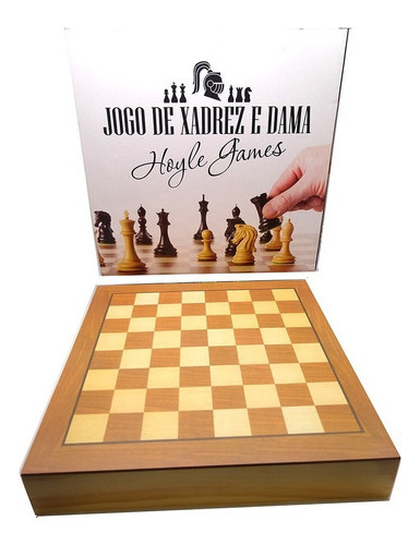 Jogo De Xadrez E Dama Jogo Com Tabuleiro E Peças Em Madeira Com Gaveta grande Oficial 39x39 Profissional Escolar Educativo Jogos De Raciocíniotop Hoyle
