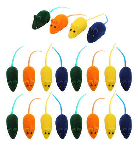 Juguete Squeak Mouse, 20 Unidades, Seguro, Interactivo, 4 Co
