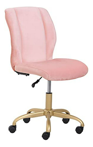 Silla De Oficina De Terciopelo, Color Rosa Perla