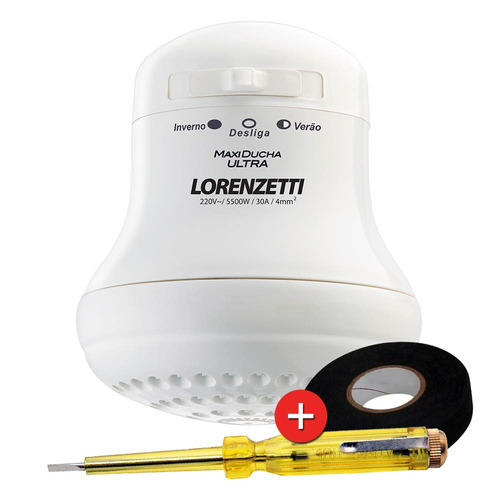 Maxi Ducha 5500w 127v Lorenzetti + Chave Teste+fita Isolante