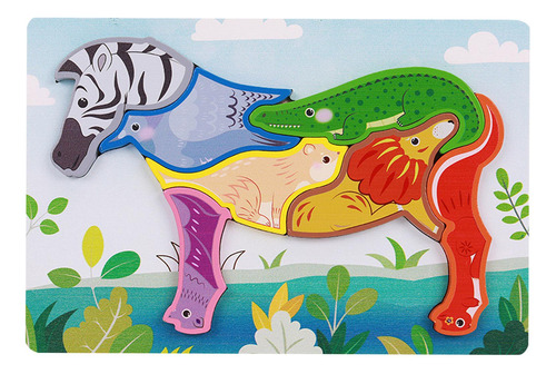 Rompecabezas De Animales De Madera Rompecabezas De Cebra