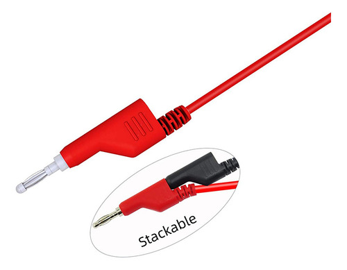 10 Unidades De Cables De Prueba Apilables Tipo Banana A Bana